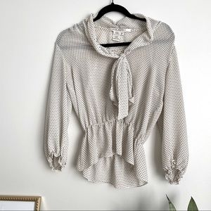 MAX STUDIO Cream & Black Polka Dot Blouse